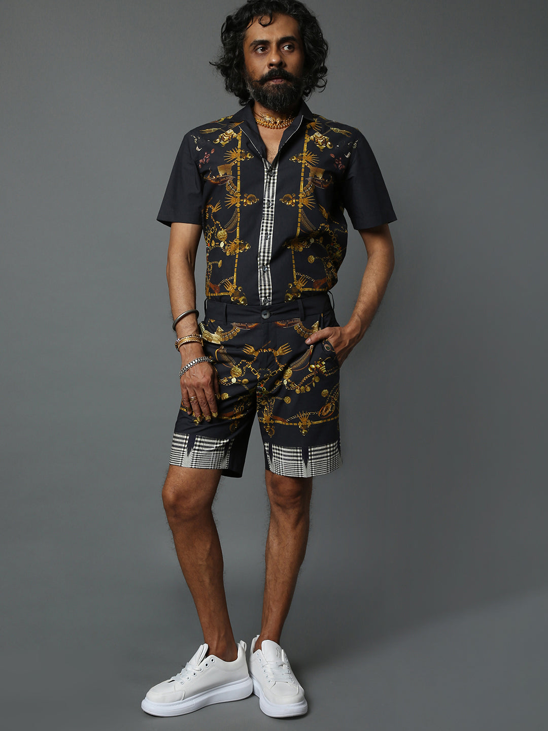 DRAVIDA JEWEL SHORTS BLACK POPLIN