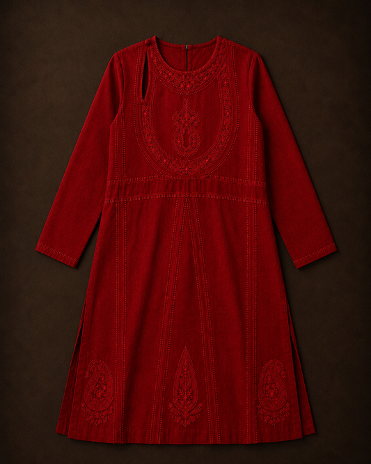 Parvati Chikankari Angrakha Kurta Set