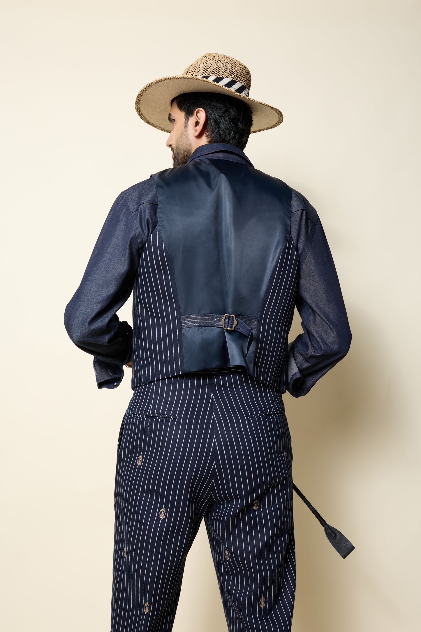 STRIPER DENIM WAISTCOAT