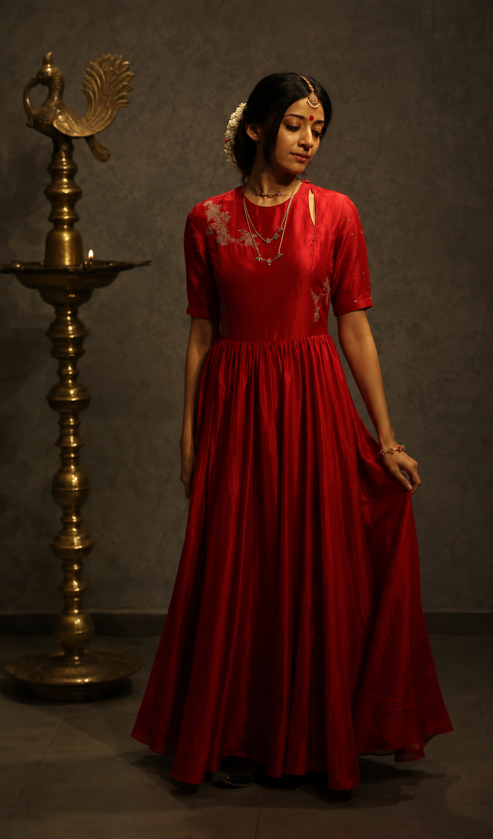 Aarya Angrakha Dress Red