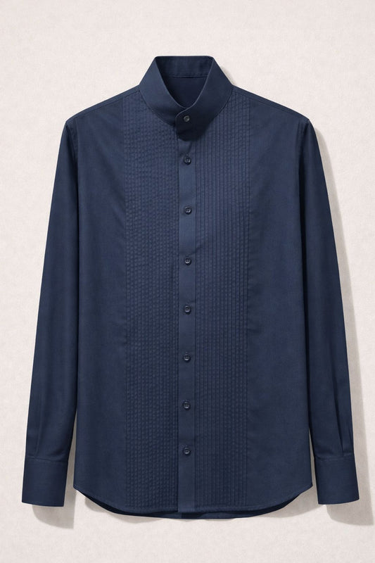 FORMAL PINTUCK SHIRT NAVY