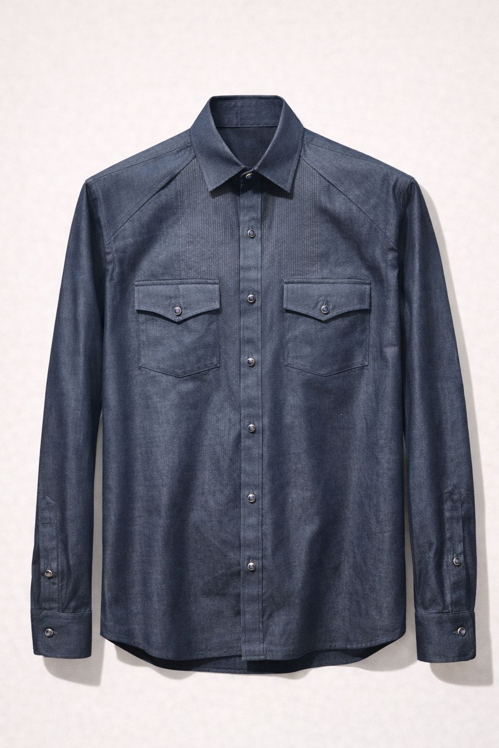 TAILORED DENIM SHIRT WITH ZARI