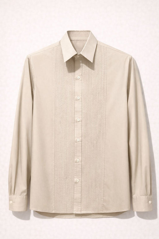 FORMAL PINTUCK SHIRT BEIGE