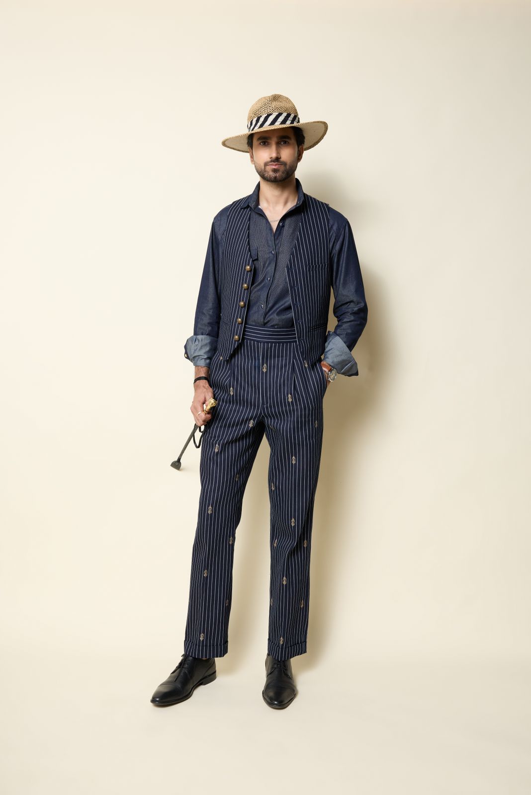 STRIPER DENIM WAISTCOAT