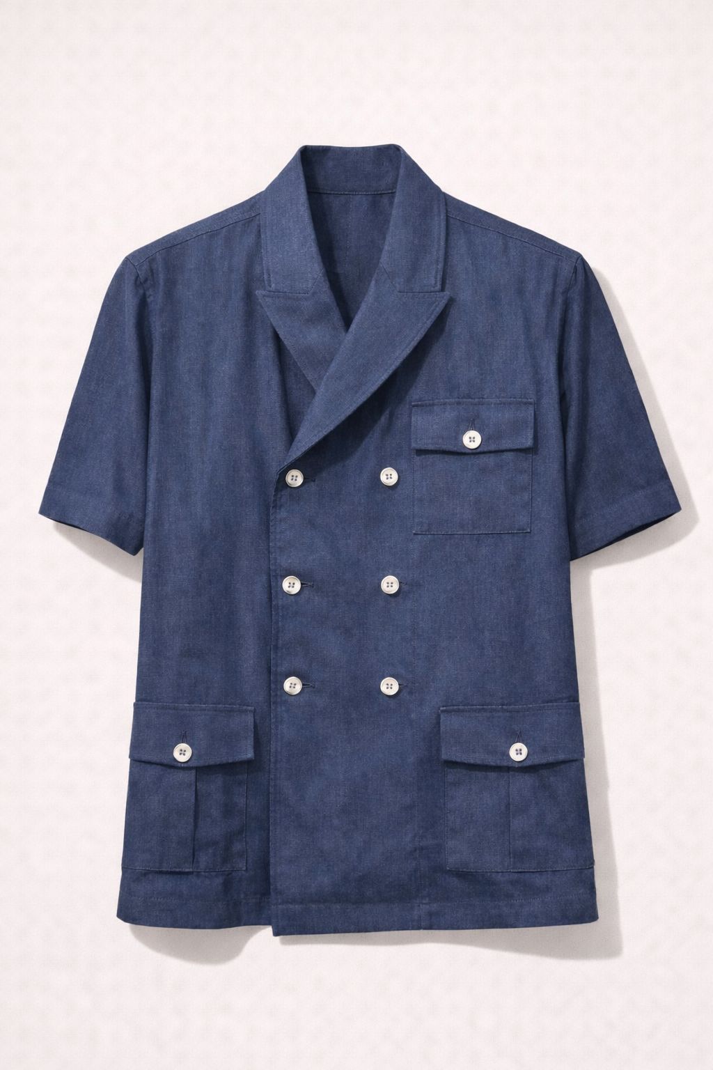 LINEN DB RESORT SHIRT NAVY