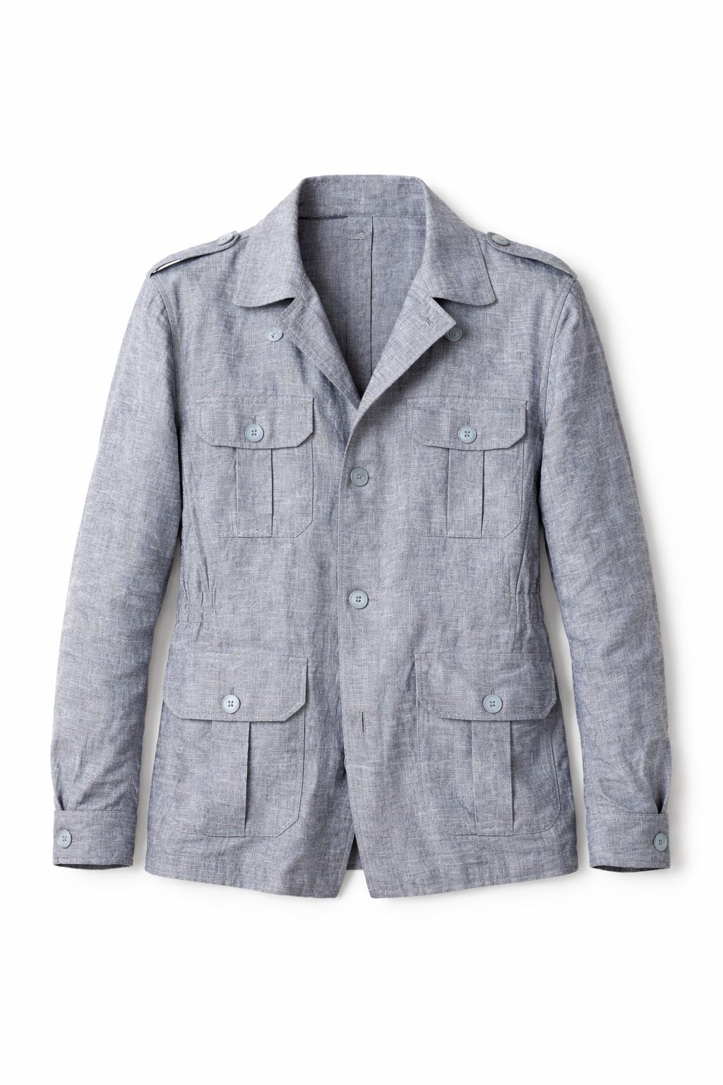 LINEN SAFARI SHIRT GREY
