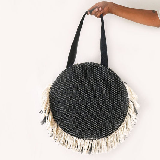 DENIM ON LOOM CIRCLE BAG