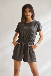House of Three's grey night wear shorts for women