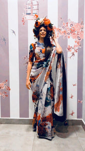 Luxury printed chanderi silk sarees-House Of Three