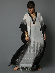 Luxury Black & White kaftans dress for women-House Of Three