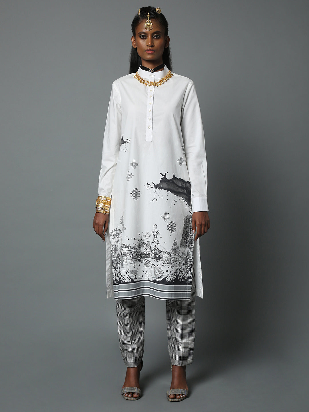 WOMAN LINE ART KURTA TAMILNADU