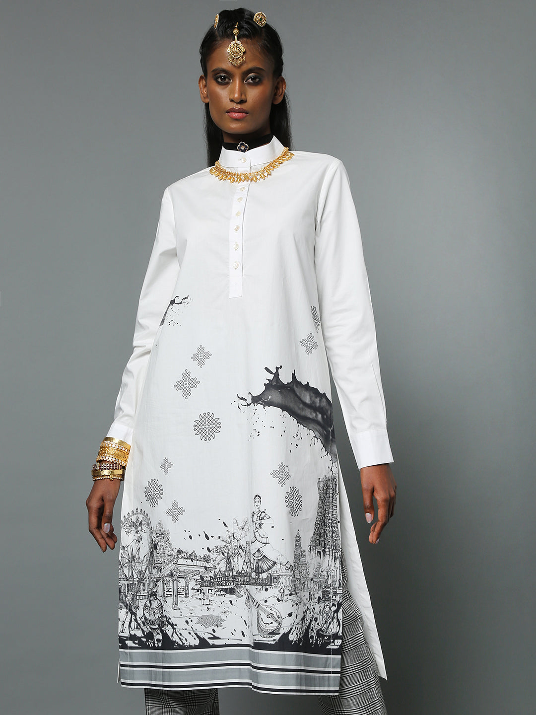 WOMAN LINE ART KURTA TAMILNADU