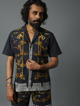Load image into Gallery viewer, DRAVIDA JEWEL SHIRT BLACK POPLIN
