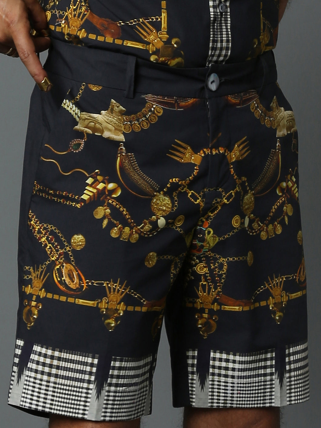 DRAVIDA JEWEL SHORTS BLACK POPLIN