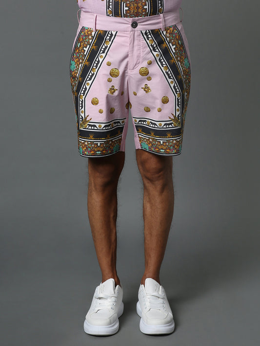 MURAL SHORTS PINK LINEN