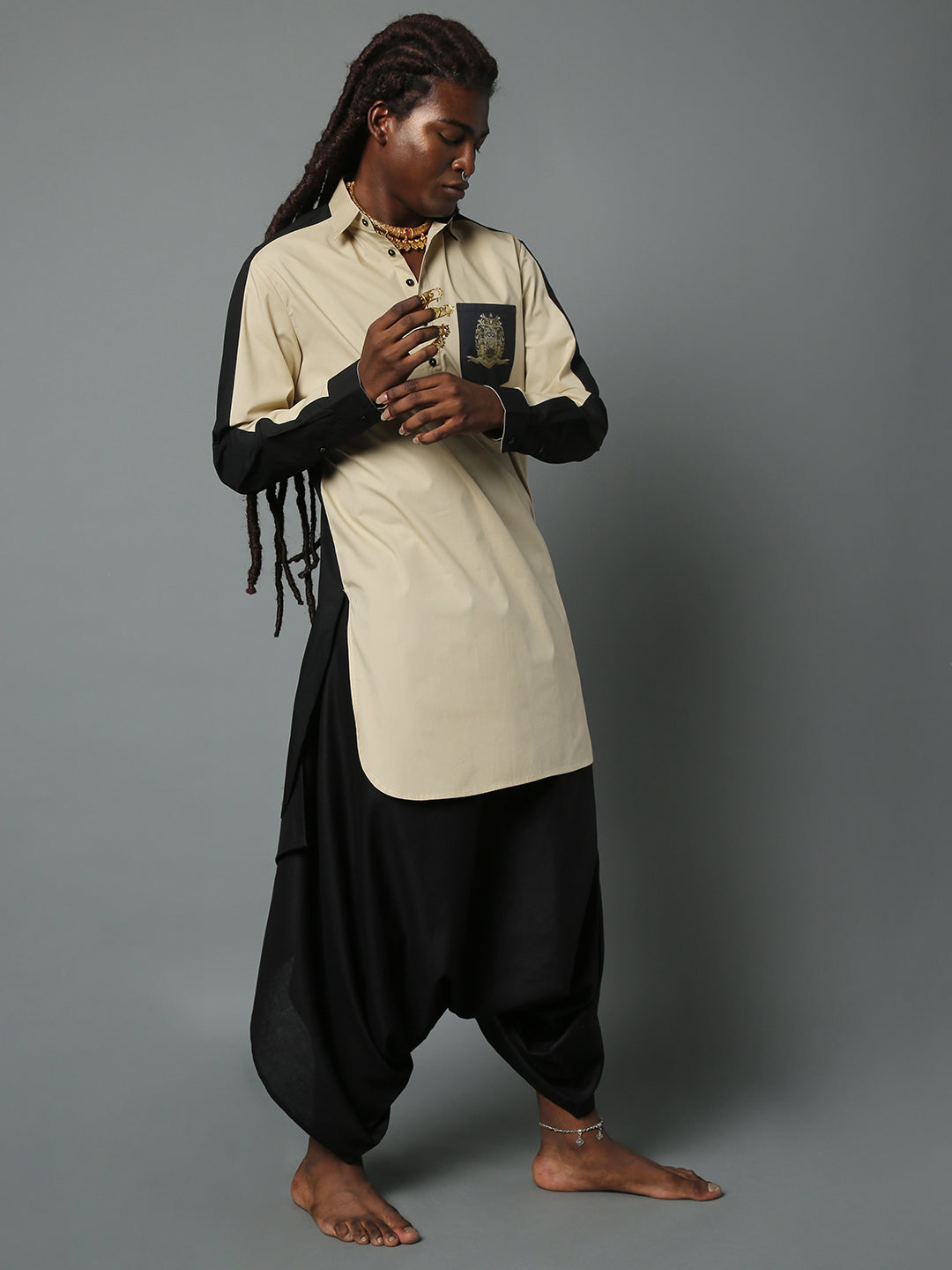 SKANDA DHOTI PANTS BLACK LINEN