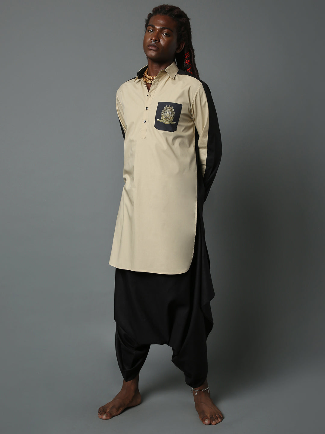 SKANDA DHOTI PANTS BLACK LINEN