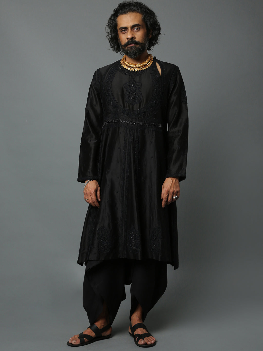 ARSALAN CHIKAN ANGRAKHA KURTA CHANDERI